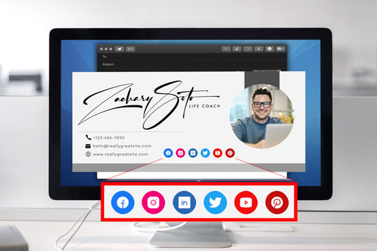 Migliorate il vostro marchio ed espandete la vostra rete online con le icone dei social media per le firme delle e-mail, un potente strumento per potenziare il marchio e il networking.