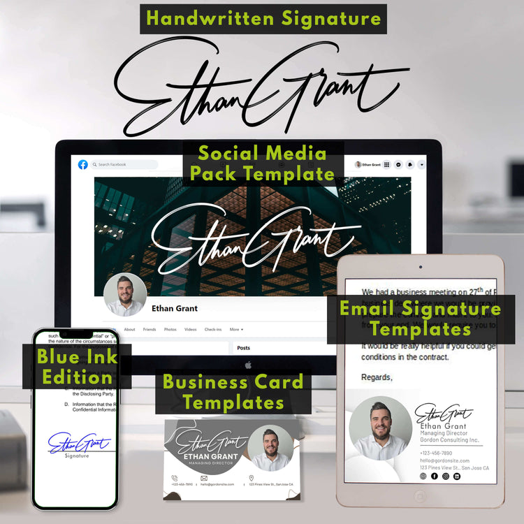 Artlogo - Kit complet Identité de marque (votre signature Artlogo manuscrite + 5 produits best-sellers)